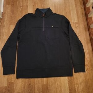 G.H. Bass & Co. Soft Cotton Quarter Zip Navy Blue Medium